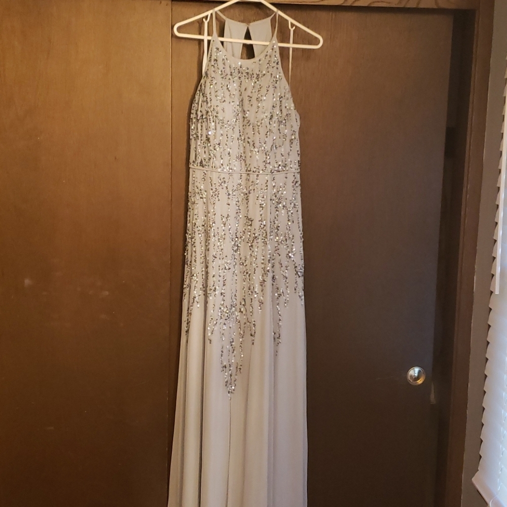 Light blue gown